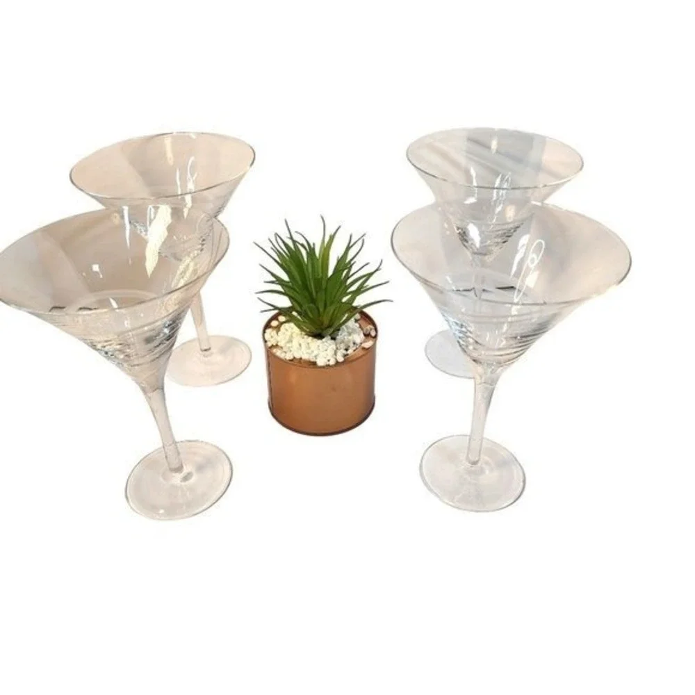 Set‎ of 4 Oversized Chic Martini Glasses Decorative Edging
